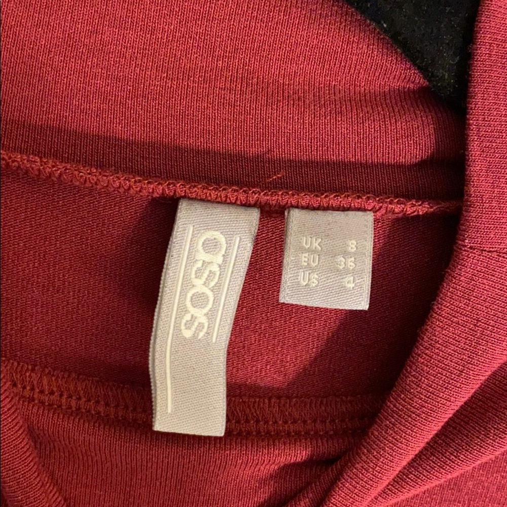 Asos Red Longsleeve Mockneck Dress - Picture 2 of 7
